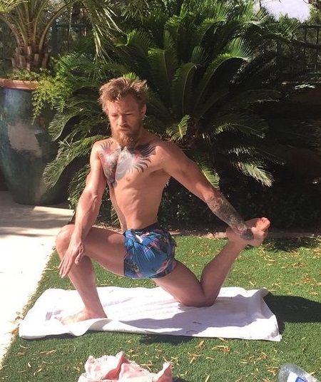 Conor McGregor doing Yoga